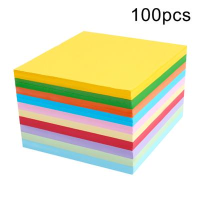 100Pcs Square Origami Paper Double Sided Coloured DIY Folded Papercraft Tool