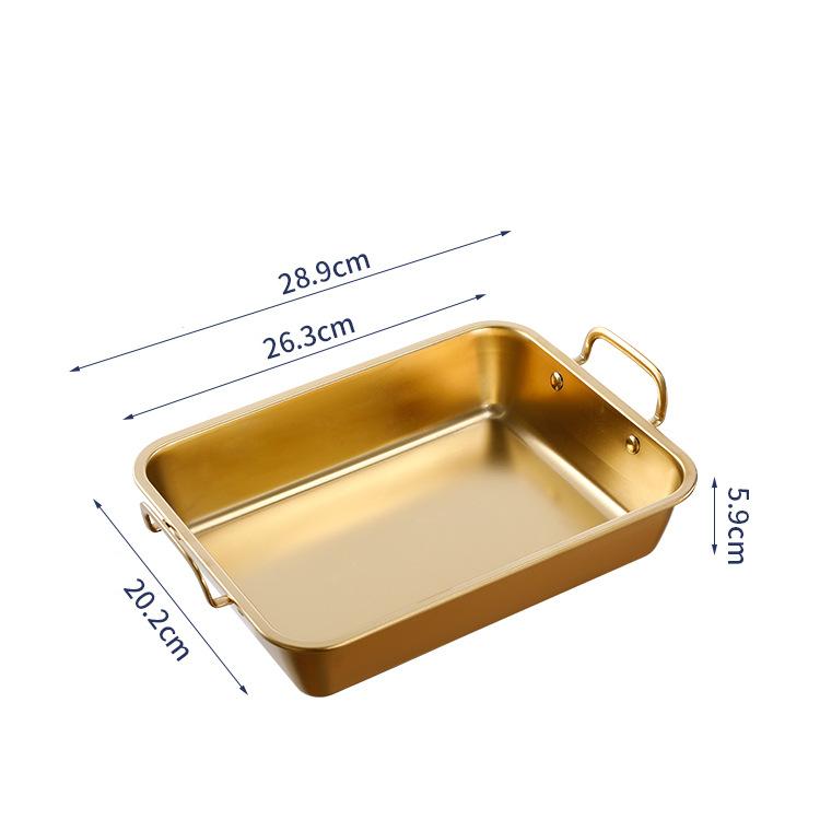 

Квадратная тарелка с плоским дном для жареной рыбы, поднос для барбекю из нержавеющей стали, контейнер для еды, прямоугольная форма для выпечки пельменей для кухни