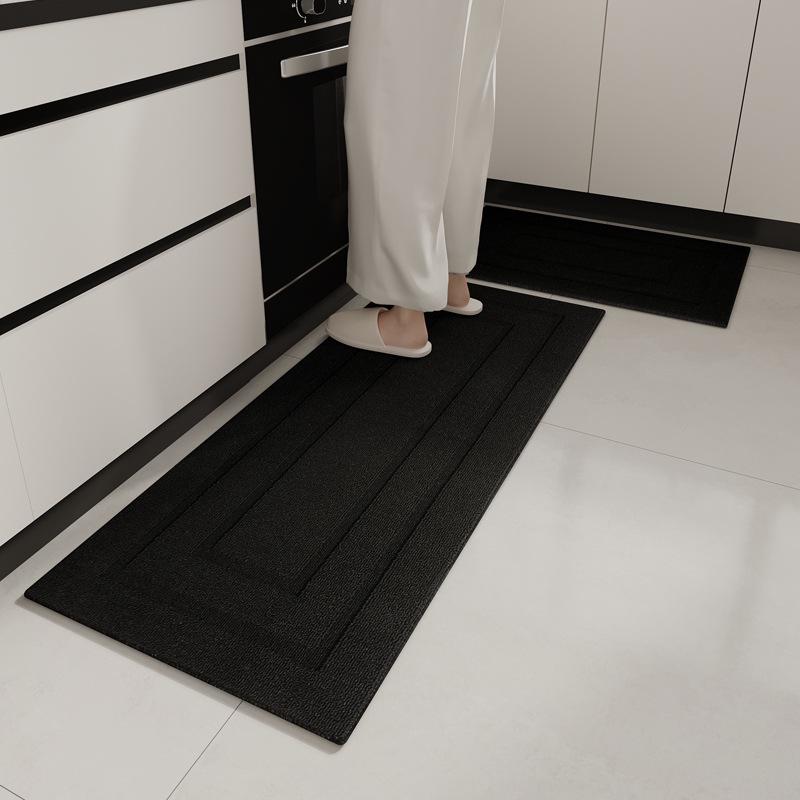 L-Shaped Waterproof & Oil-Proof Polypropylene Kitchen Mat - Non-Slip Hui Pattern
