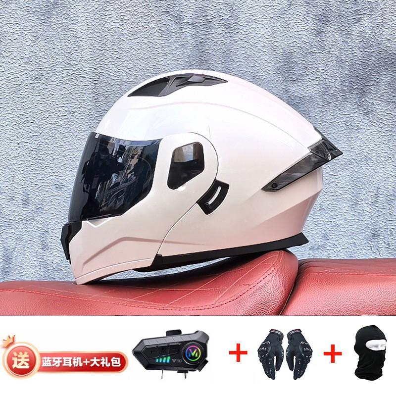 Modular Flip-Up Motorcycle Helmet With Dual Visors Bluetooth Intercom ABS Shell All-Season Unisex Adult Size M-XXL