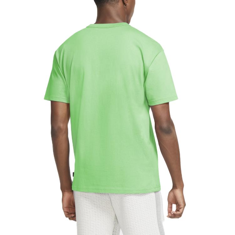Nike T Shirts Men's Green Crew Neck Moderate Straight Fit DB3194-390