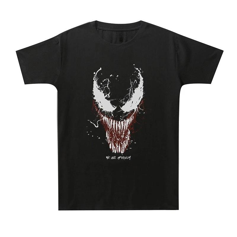 Genuine Authorized Venom Print Men's T-Shirt Casual Wear Cotton Spiderman Pop Short Sleeve Loose Large Size