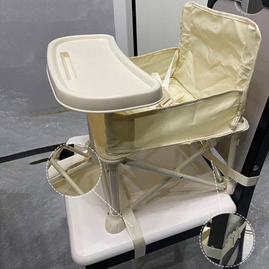Portable 3-in-1 Baby Booster Seat Cozy Floor Seat with Feeding Tray Foldable Toddler Booster with Safety Belt And Storage Bag for Travel Dining
