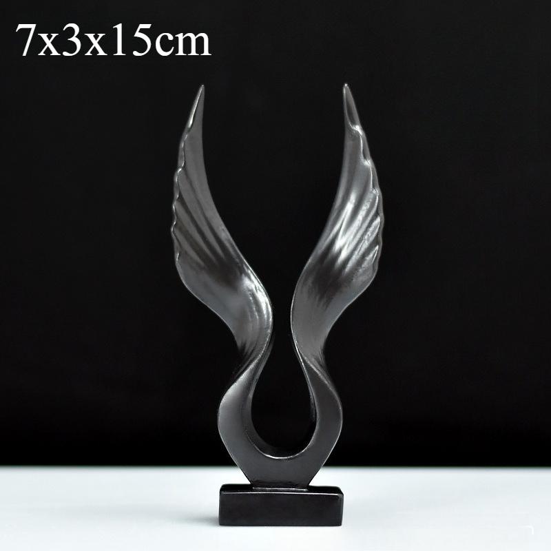European Eagle/Angel Wing Statue Sculpture Figurine Resin Dapeng Spreading Collection Miniature for TV Cabinet Home Decoration