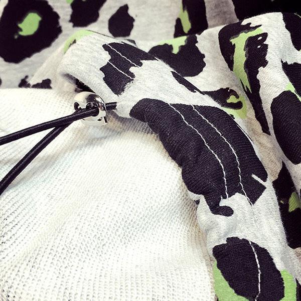 WTEMPO Dámské jarní podzimní kabáty s dlouhým rukávem s leopardím potiskem, velká velikost, volný střih, streetwearové krátké bundy s kapucí