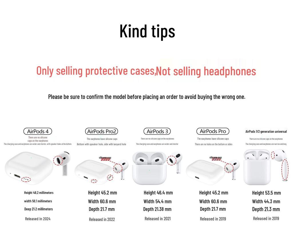 4th Gen AirPods Protective Silicone Case - Solid Color, Cute, Soft Shell for AirPods Pro 3