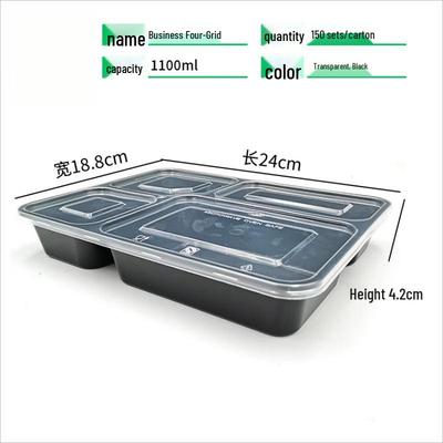 WS Disposable 4-Compartment Meal Boxes with Lids