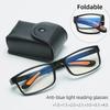 Folding Reading Glasses with Case Anti Blue Light Eyeglasses Presbyopia Retro Unisex Pocket Glasses Portable Glasses +1.0 To +4.