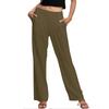 Damen High Waist Casual Weitbein Palazzo Hose Business Arbeitshose Lang Gerade Anzughose Fließende Hose mit Taschen