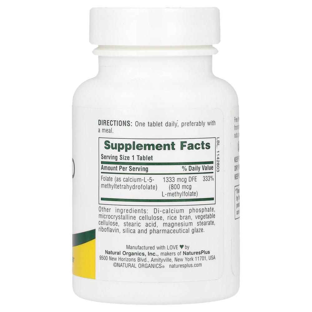 Nature's Plus Folic Acid 800 mcg 90 Tablets