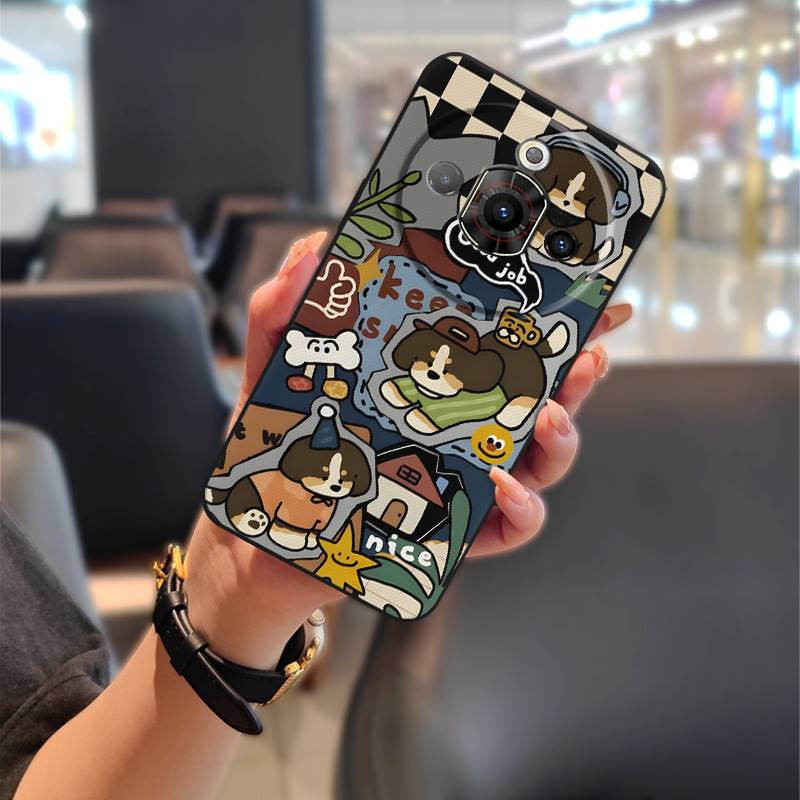 Anti-dust Cute Phone Case For ZTE Nubia Focus Pro 5G Soft Case Cartoon Back Cover Silicone Animals Waterproof Protective