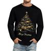 Men's Christmas Printed Imitation Cotton Long-sleeved Shirt