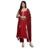 Varanga Women Round Neck, Spaghetti Strap Style Straight Kurta Paired With Tonal Bottom And Dupatta Stylish & Co