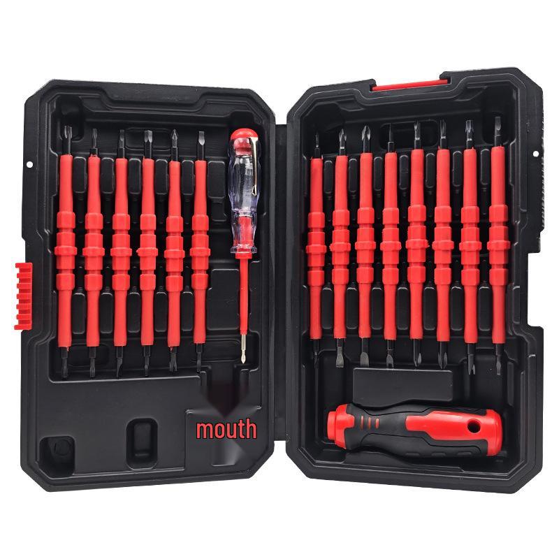 31-Piece Insulated Magnetic Screwdriver Set - Phillips & Flathead, High Voltage Resistant for Electricians