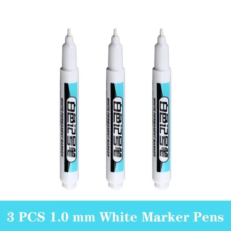 1/3/5 PCS White Paint Markers Pens Oily Waterproof Plastic Large Capacity White Marker School Supplies Stationery 0.7/1.0/2.5mm