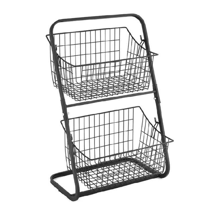 

Storage Shelf 2 Tiers Metal Black Seasoning Sauce Salt Vinegar Oil Organize 1