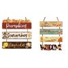 Rustic Pumpkin Door Sign Set, Wooden Scarecrow Wall Hanging Decor with Sunflower and Maple Leaf, Vintage Fall Harvest Welcome Plaque