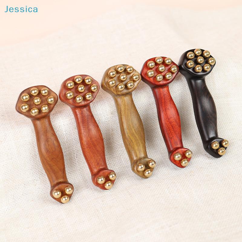 Wooden Handle Metal Ball Massage Tool - Multi-Color Body Relaxation Roller for Muscle Relief