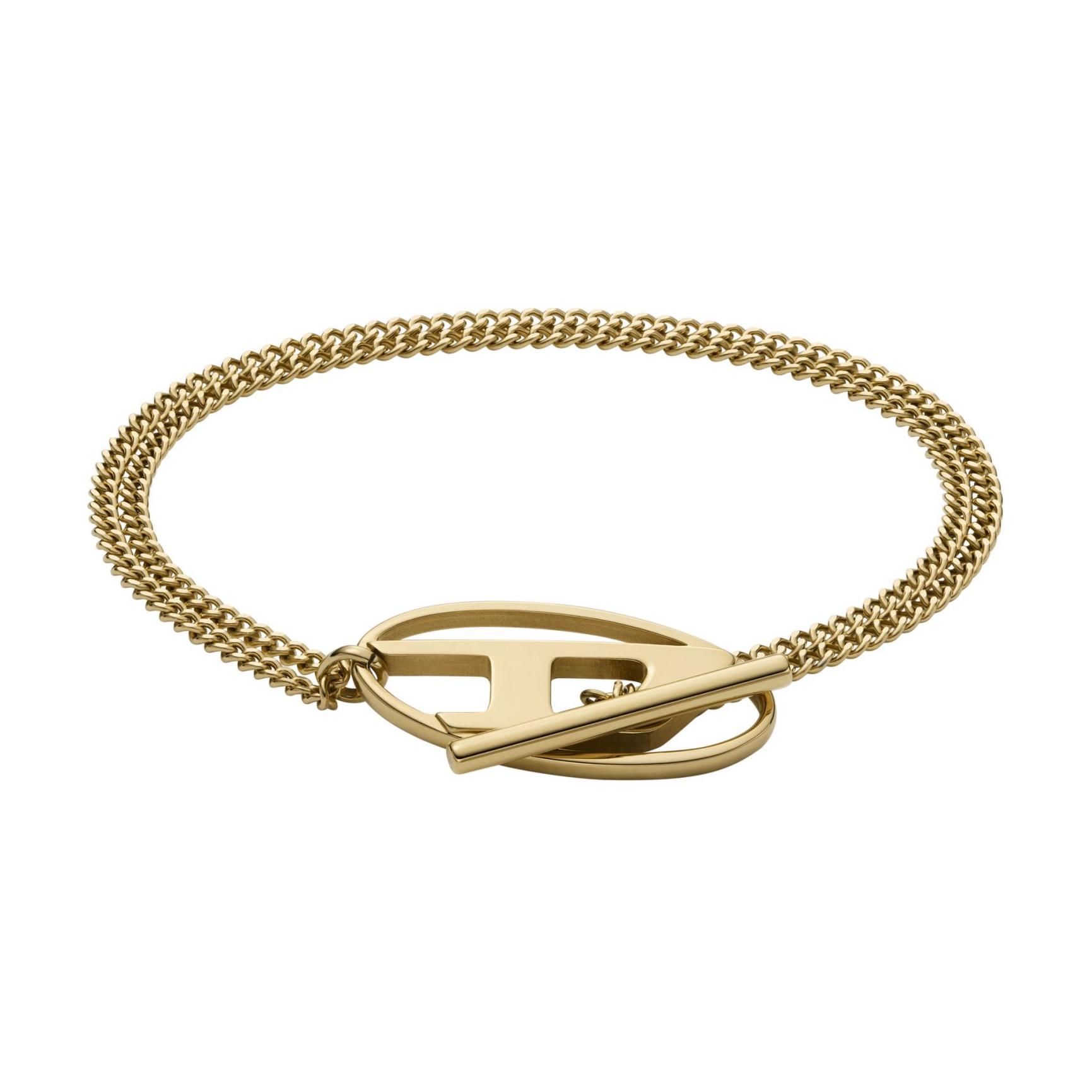 DIESEL Chain Design Stainless Steel Bracelet Unisex bracelets Gold DX157100DJW F,Gold