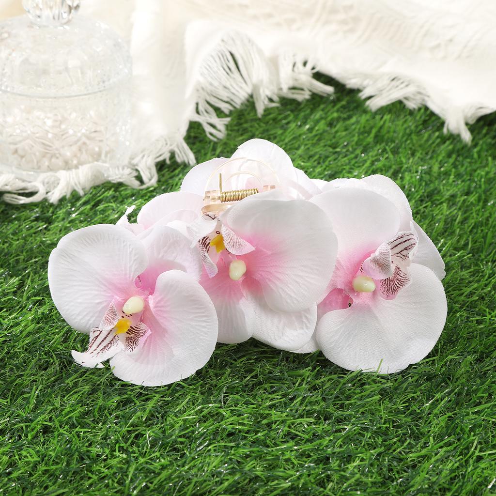 AWAYTR Phalaenopsis Orchidee Haarklammer Blume Haifischklemme Damen Retro Blumig Übertrieben Hochzeit Party Haarspange Haarschmuck