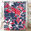 Vibrant Floral Print Shower Curtain Water-Resistant Fabric For Bathroom Decor
