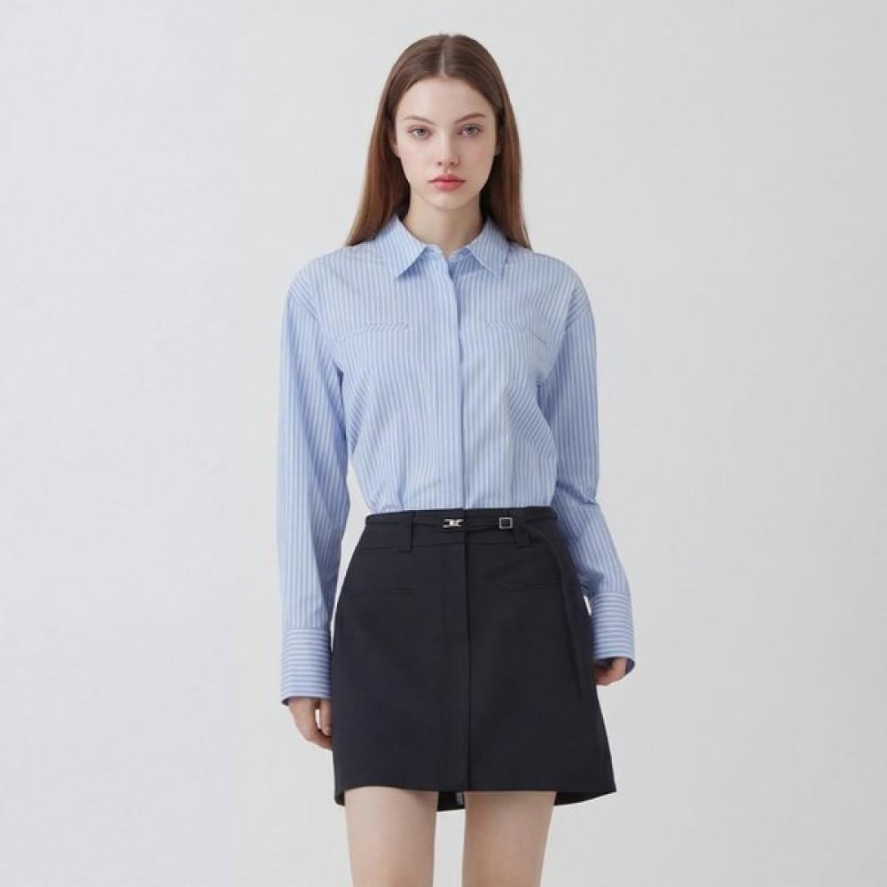 

Egoist Long Loose Fit Shirt Blouse Es2wb361 WH/FF