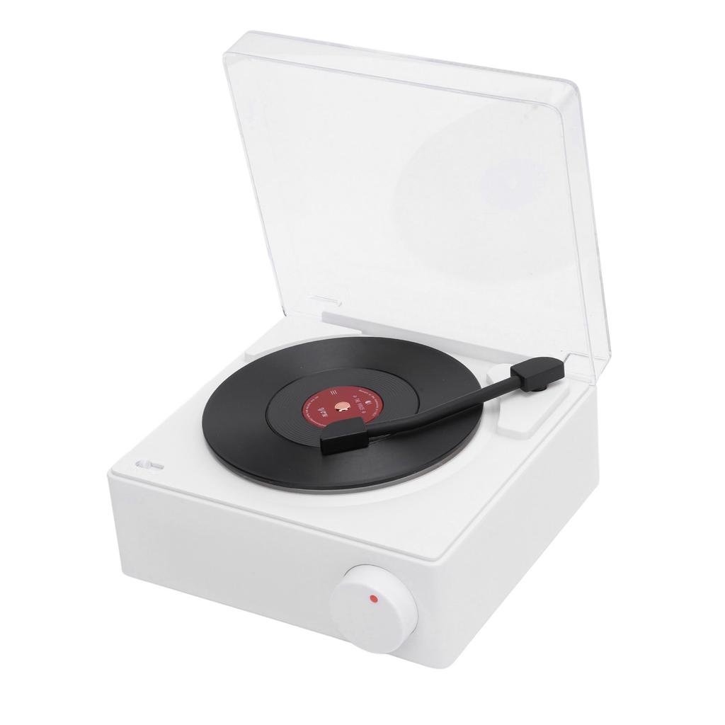Record Player Bluetooth Speaker ABS Cute Portable Wireless Turntable Speaker Alarm Clock for Home