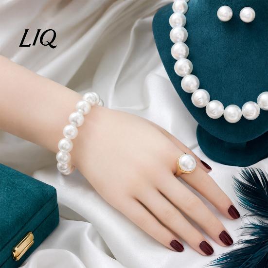 Wedding Necklace Earrings Bracelet 3Pcs/Set Imitation Pearls Jewelry Set, Adjustable Length Choker with Ear Studs Bridal Accessories And Bracelet, Set