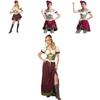 Oktoberfest Bayerisches Dirndl Bierkellnerin Cosplay Kostüm mit Puffärmeln