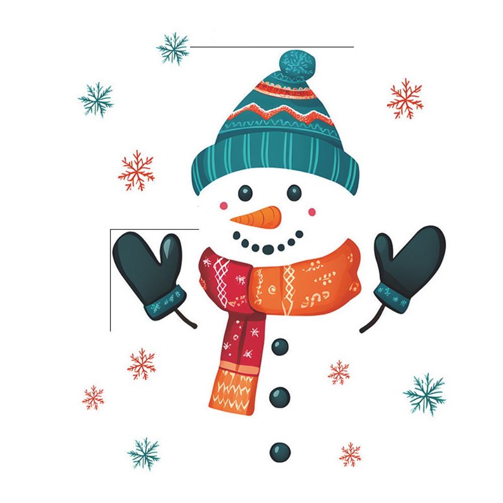 

Расписная рождественская наклейка на стену своими руками Снежинка самоклеящаяся наклейка рождественский снеговик кухня Style 1