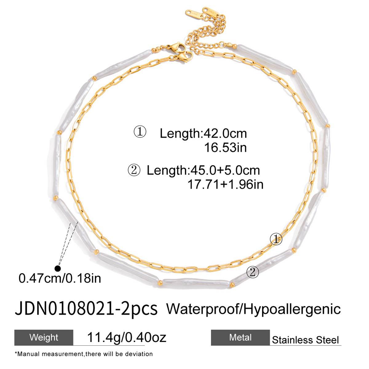 Jieding titanium steel imitation pearl double-layer necklace accessories collarbone chain stainless steel jewelry does not fade