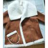 Autumn Women Casual Warm Faux Shearling Coat Large Lapel Motorcycle Jacket