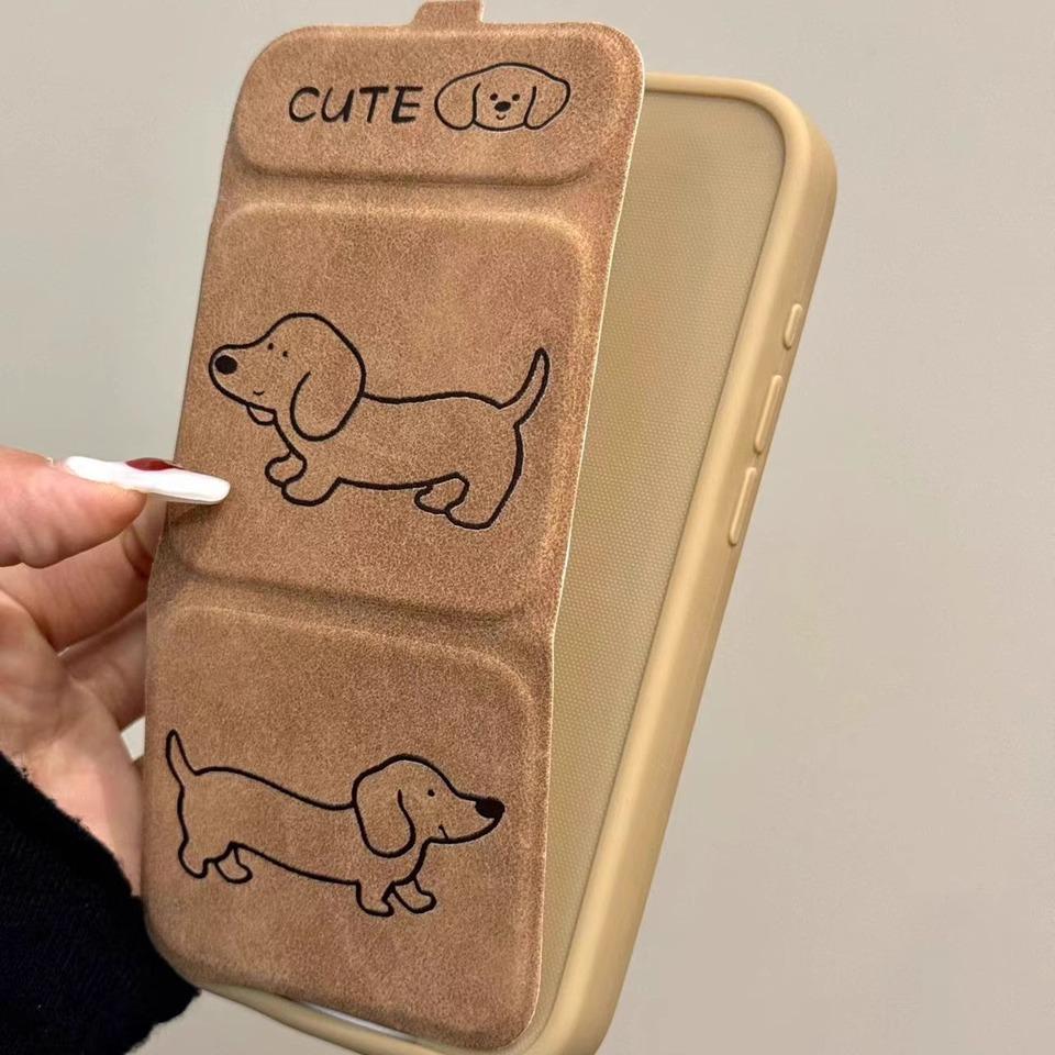 Retro Leather West Highland for IPhone16promax for Apple 15 Phone Case 14 Magnetic Flip Cover 13/12