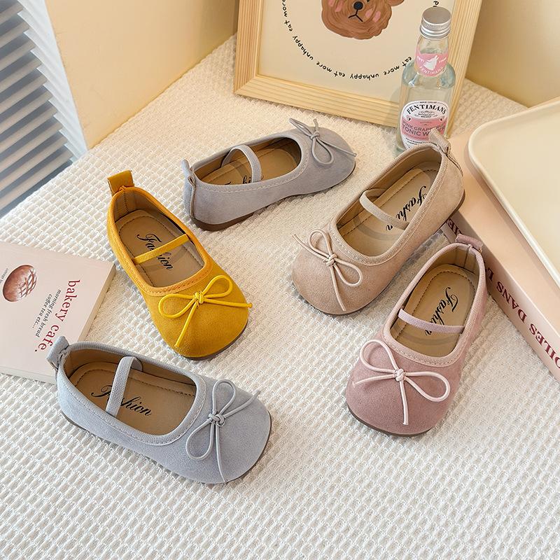 Flat-bottomed suede ballet shoes single shoes women's shoes 2025 new doll shoes one-word elastic Mary Jane versatile