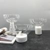 Creative Circular High Footed Glass Tray, Fruit Tray, White Marble Decorative Tray, Dessert Bowl, Kitchen Storage Container
