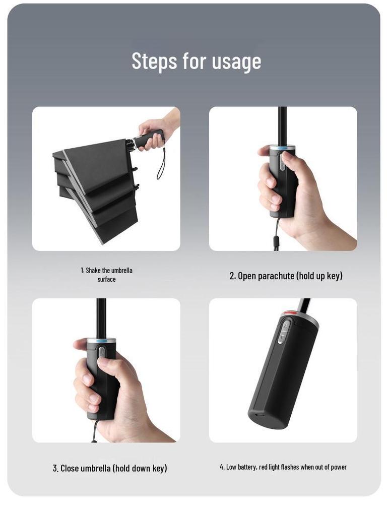 SmartTech Dual-Use Electric Umbrella: Automatic Open/Close, Reverse Sun/Rain Protection, Reflective Strip, Custom Gift Option.