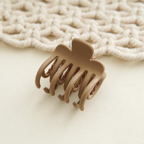 Solid Color Frosted Small Hair Claw for Women Double Row Teeth Ponytail Clip Simple Hair Claw Thin Hair No Slip Ponytail Holder