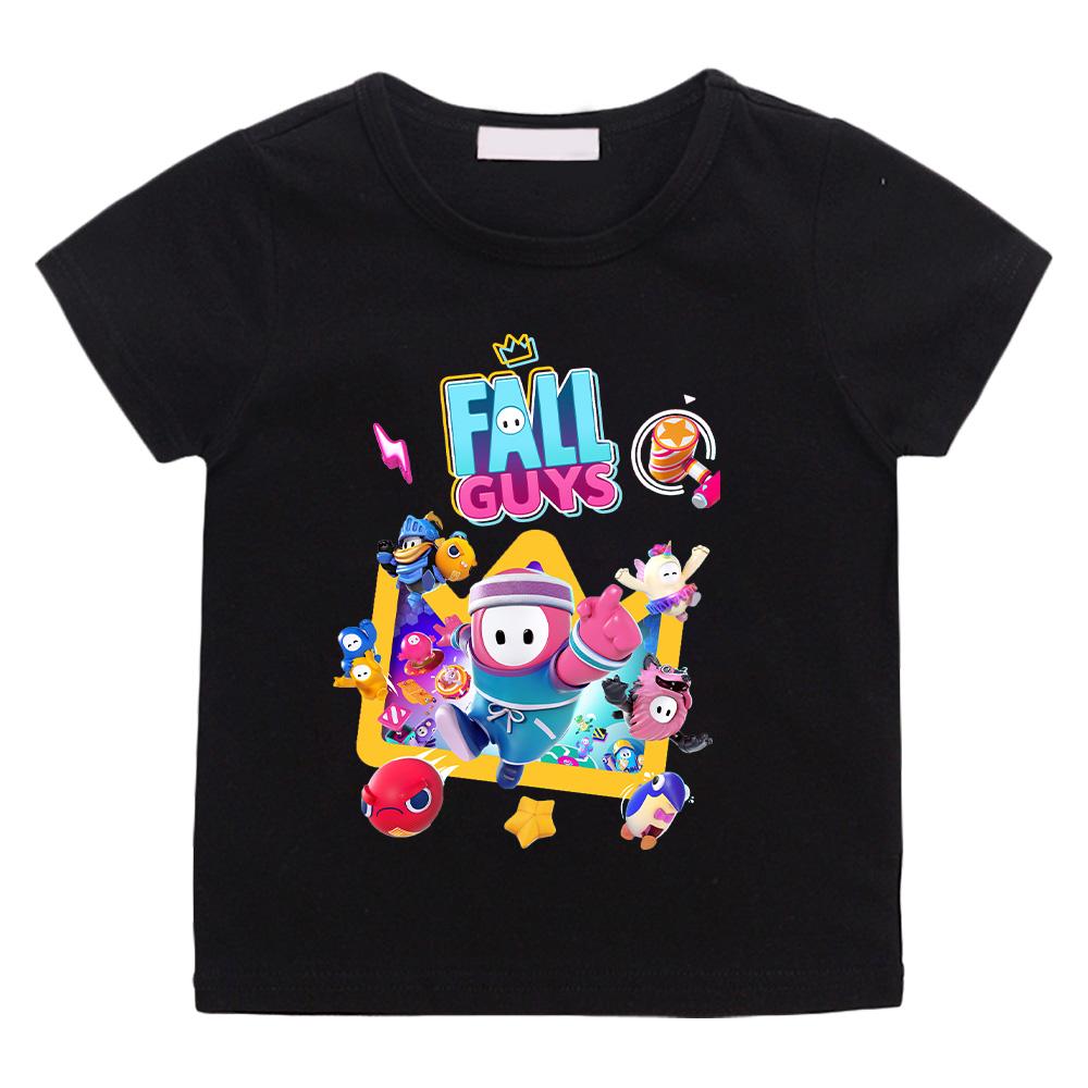 Small Animal Cartoon Anime Printed Cotton Tshirt Fun Game Childrens Short Sleeved Top Suitable for Summer Wearing