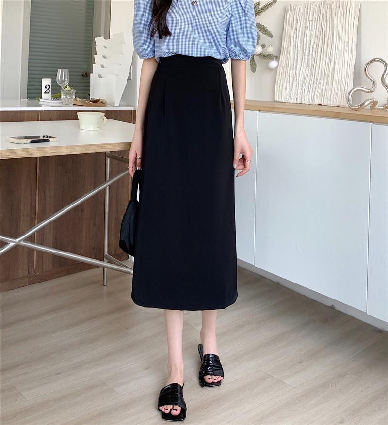 

Women s A-line Midi Skirt - High Waist, Slimming Retro with Slit, Perfect for Autumn & Winter. 4XL