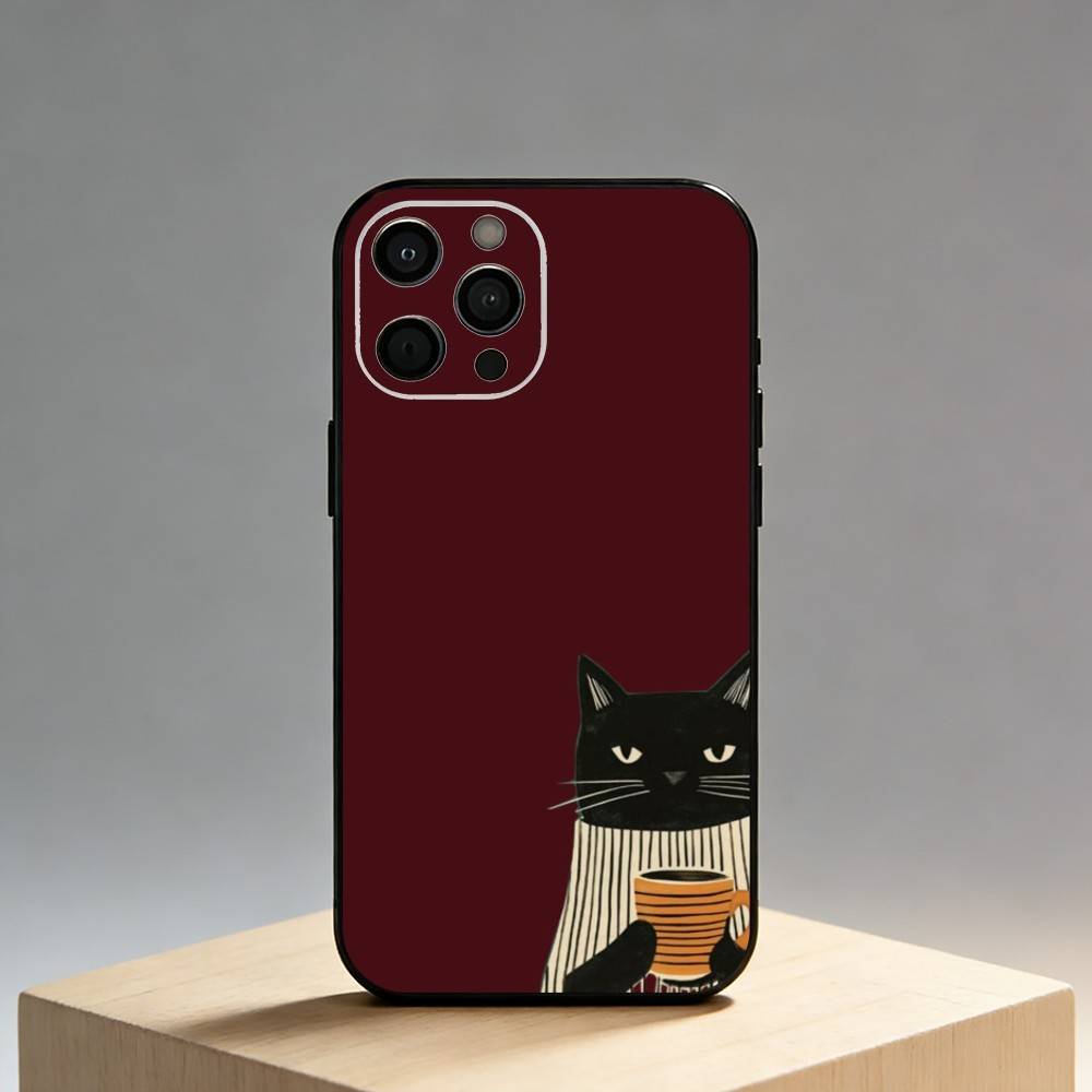 

Silly and cute Phone Case For iPhone17,16,15,14,13,12 Plus,Max Soft Silicone Black Cover iPhone12PROMAX