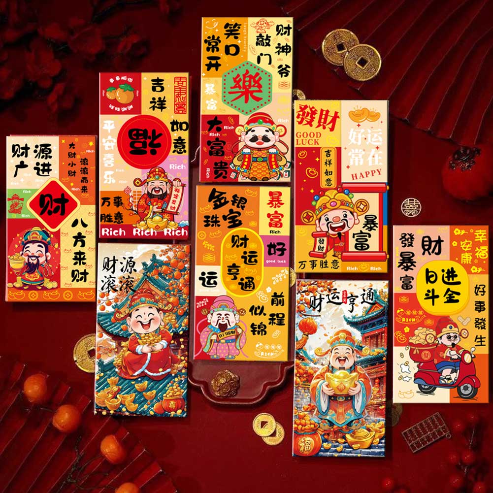 Happy Money Envelope Chinese Tradditonal Classic Red Packet For Spring Festival