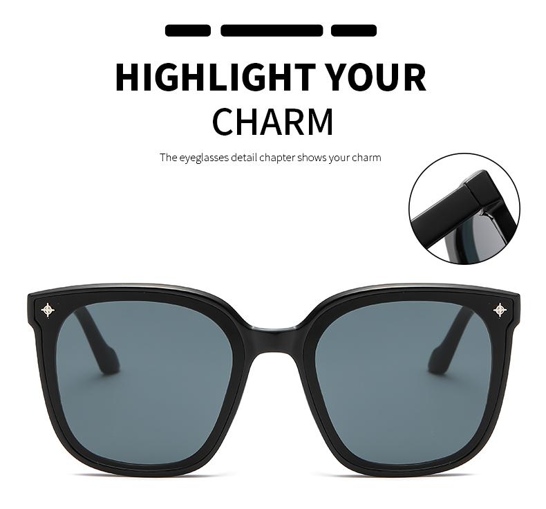 New Fashion Large Frame Square Sunglasses Classic Retro Eyeglasses Sunshade Street Po Sunscreen Sun Glasses Female