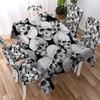 Blue Skull Tablecloth Gothic Tablecloth Black and White Watercolor Decorative Tablecloth Washable Stain Proof Tablecloth
