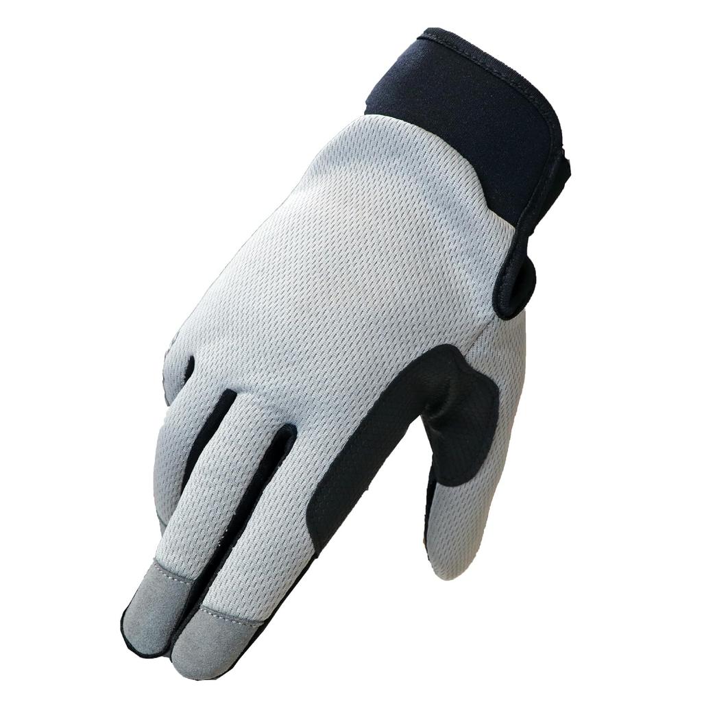MOTO BASE Model Smartphone Compatible Touring Mechanic Gloves 2 Spring/Summer 3-Season MBMG-08 Silver/XL