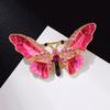 Broche Papillon Strass Émail Peint Alliage Épinglette pour Accessoires Vêtements Femme