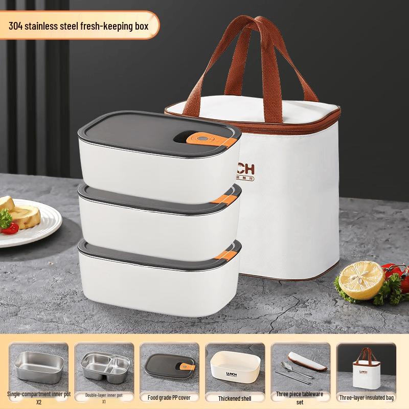 

Ruhan Portable 3-Layer Stainless Steel Insulated Lunch Box