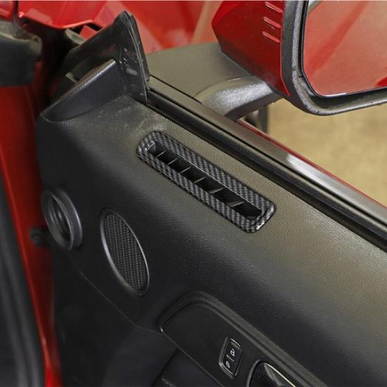 2pcs Interior Door Air Vent Frame Trim Cover For Ford Mustang 2015+ Carbon Fiber