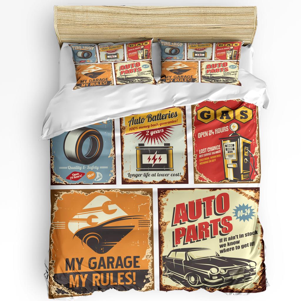 Excavator Car Vehicle Road Sign 3pcs Bedding Set For Bedroom Double Bed Home Textile Duvet Cover Quilt Cover Pillowcase
