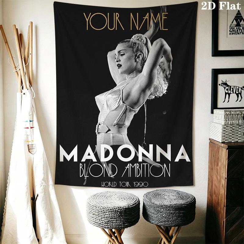 Custom Madonna Wall Hanging Printed Fabric Blanket Decorative Tapestries for Bedroom Living Room Home Decor