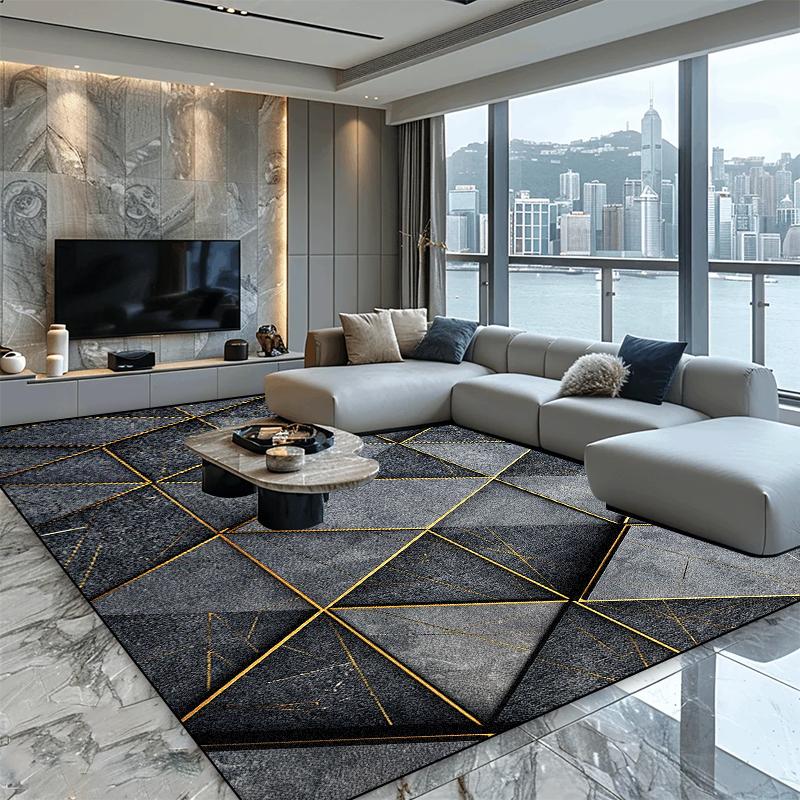 Modern Geometric Carpet Home Decoration Plush Rugs Living Room Big Size Light Rug for Bedroom Senior Sofa Tables Mat Easy Clean